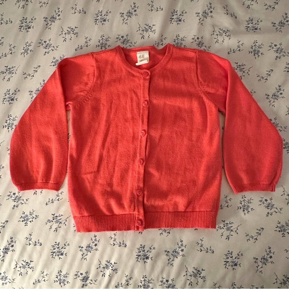 H&M Bright Coral Knit Cardigan